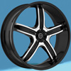 Image of AKUZA LEVER BLACK MACHINE SUV wheel