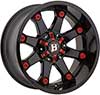 Image of BALLISTIC 581 BEAST GLOSS BLACK RED ACCENTS wheel