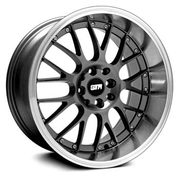 STR RACING STR 514 BLACK Black/Machined Lip