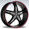 Image of 2 CRAVE No5 BLACK INSERTS STYLE A RED STRIPE wheel